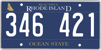 RI license plate 346421