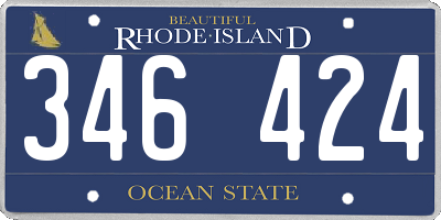 RI license plate 346424