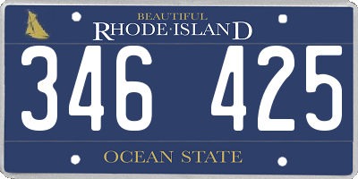 RI license plate 346425