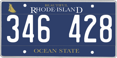 RI license plate 346428