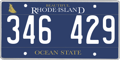 RI license plate 346429