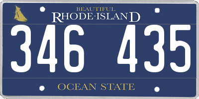RI license plate 346435