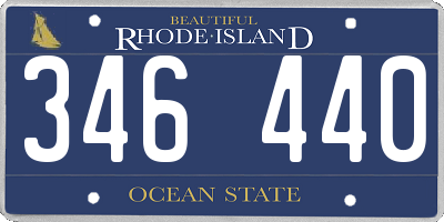 RI license plate 346440