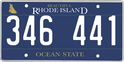 RI license plate 346441