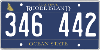 RI license plate 346442