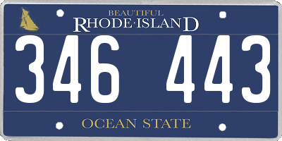 RI license plate 346443