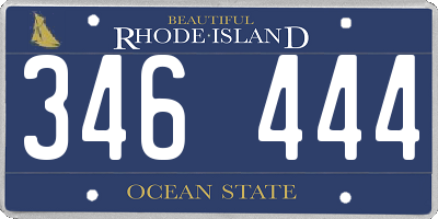 RI license plate 346444