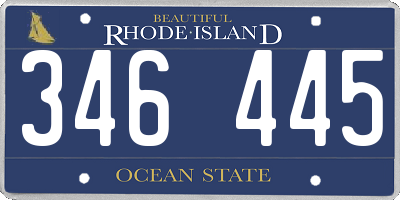 RI license plate 346445