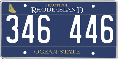 RI license plate 346446