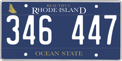 RI license plate 346447
