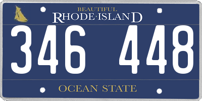 RI license plate 346448