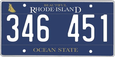 RI license plate 346451