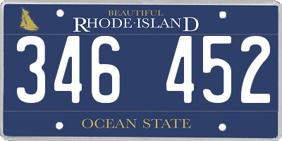 RI license plate 346452