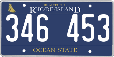 RI license plate 346453