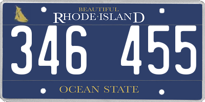 RI license plate 346455
