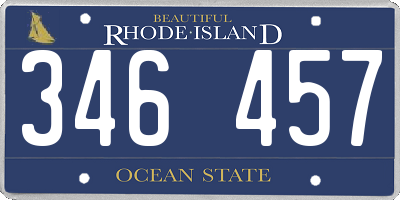 RI license plate 346457