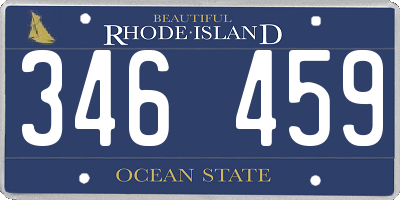 RI license plate 346459