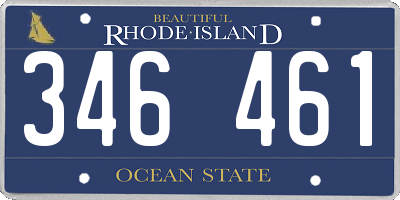RI license plate 346461