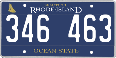 RI license plate 346463