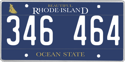RI license plate 346464
