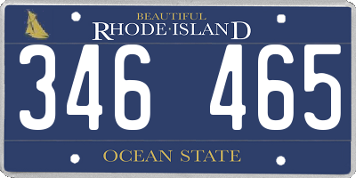 RI license plate 346465