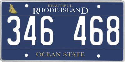 RI license plate 346468