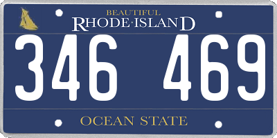 RI license plate 346469