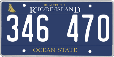 RI license plate 346470