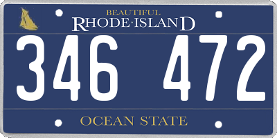 RI license plate 346472
