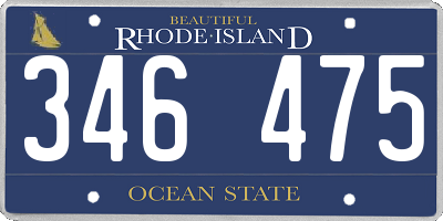 RI license plate 346475