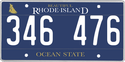RI license plate 346476