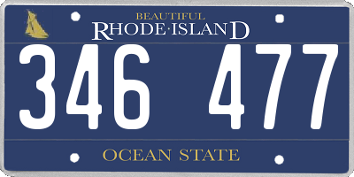 RI license plate 346477