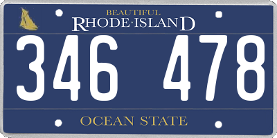 RI license plate 346478