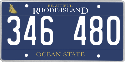 RI license plate 346480