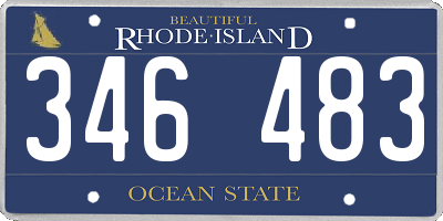 RI license plate 346483