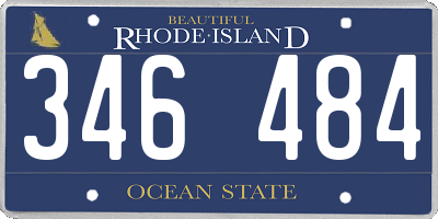 RI license plate 346484