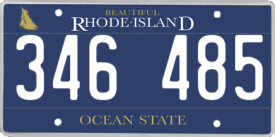 RI license plate 346485