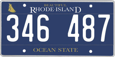 RI license plate 346487