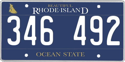 RI license plate 346492