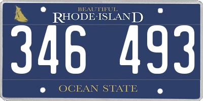 RI license plate 346493