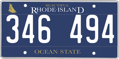 RI license plate 346494