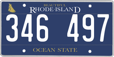 RI license plate 346497