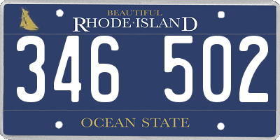 RI license plate 346502