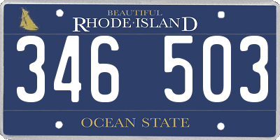 RI license plate 346503