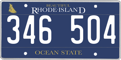 RI license plate 346504