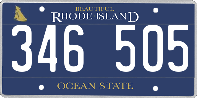RI license plate 346505