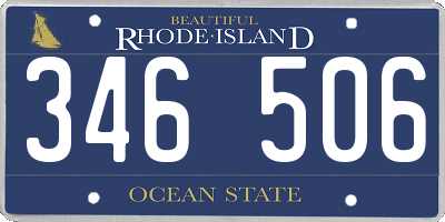 RI license plate 346506