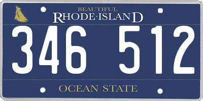 RI license plate 346512