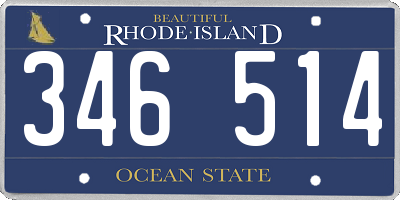 RI license plate 346514