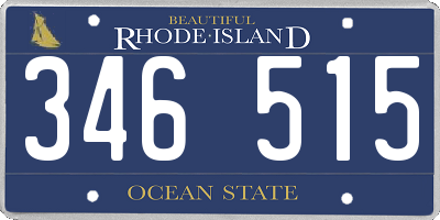 RI license plate 346515
